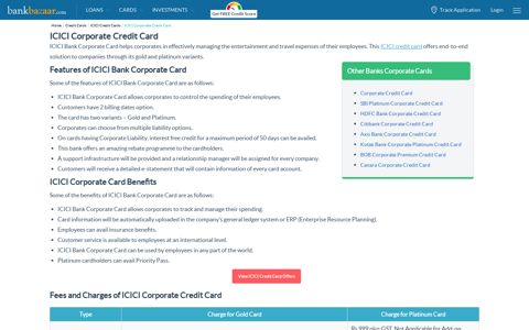 ICICI Corporate Credit Card – Check Features, Benefits ...