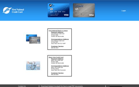 First National Credit Card, Online Cardmember Services Login
