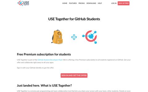 GitHub Student Developer Pack offer - USE Together
