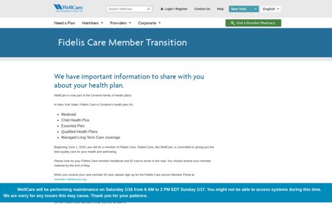 Fidelis Care Member Transition | WellCare