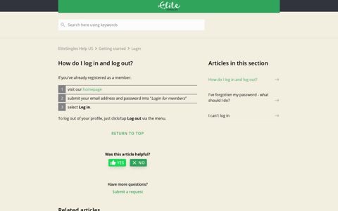 How do I log in and log out? – EliteSingles Help US