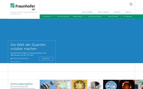 Fraunhofer IOF: Forschungsinstitut für Optik und Feinmechanik