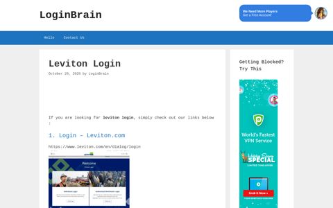 Leviton - Login - Leviton.Com - LoginBrain