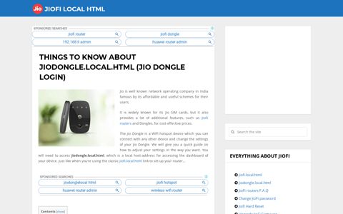 jiodongle.local.html - Login page - Jiofi Local Html