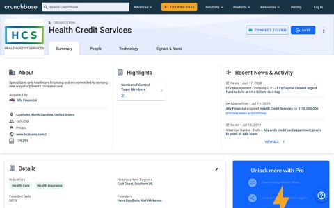 Health Credit Services - Crunchbase Company Profile ...
