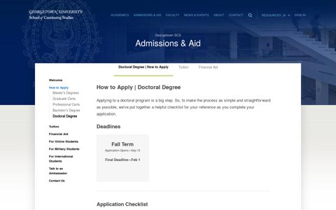 How to Apply | Doctoral Degree | Georgetown SCS