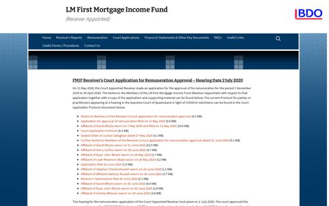 LM First Mortgage Income Fund | (Receiver Appointed)