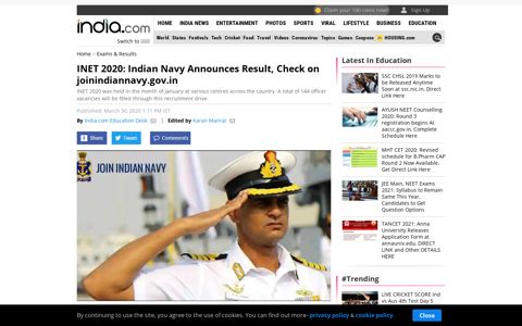 INET 2020: Indian Navy Announces Result, Check on ...