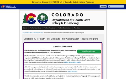 ColoradoPar Web Site