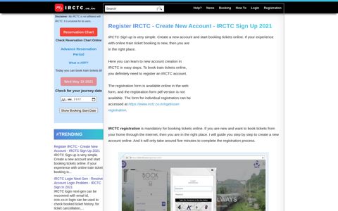 Register IRCTC - Create New Account - IRCTC Sign Up 2020 ...
