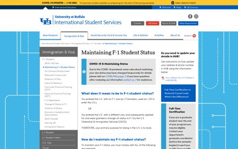Maintaining F-1 Student Status - International Student ...