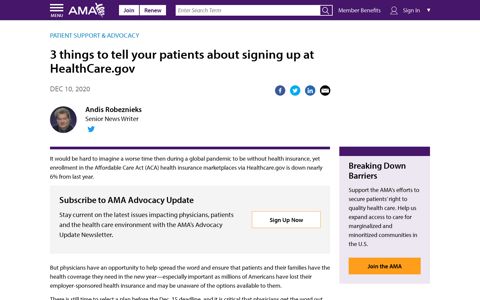 3 things to tell your patients about signing up at HealthCare.gov