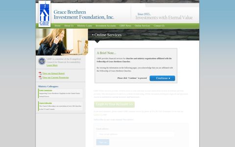 Online Services « Grace Brethren Investment Foundation
