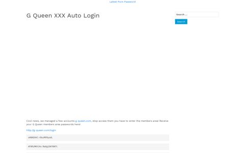 G Queen XXX Auto Login – Latest Porn Password