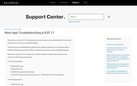 Kevo App Troubleshooting In IOS 11 – Baldwin Evolved