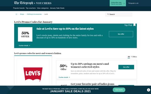 Levi's Discount Codes and Deals: 50% off in December - The ...
