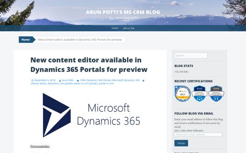 New content editor available in Dynamics 365 Portals for ...