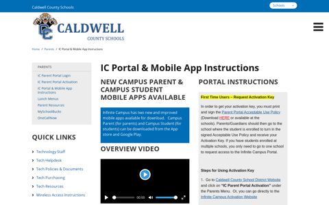 IC Portal & Mobile App Instructions - Caldwell County Schools