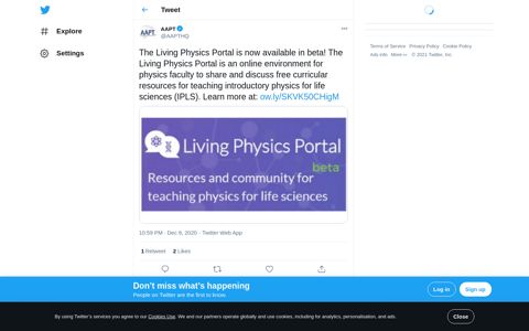 AAPT on Twitter: "The Living Physics Portal is now available in ...