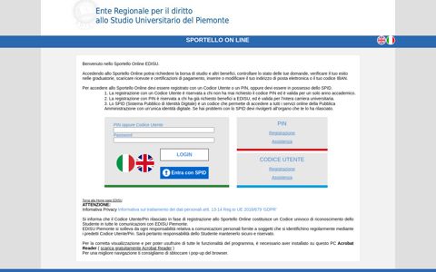 EDISU Torino - Domanda Web