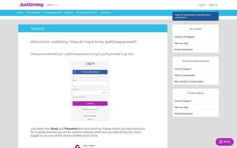 How do I log in to my JustGiving account? – JustGiving Charity ...