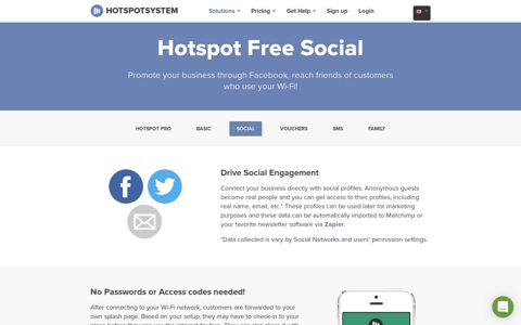 Facebook Wi-Fi Hotspot, Social Wi-Fi - HotspotSystem