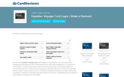 Expedia+ Voyager Card Login | Make a Payment