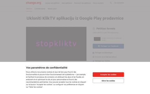 Petition · Google: Ukloniti Klik TV aplikaciju Google Play ...