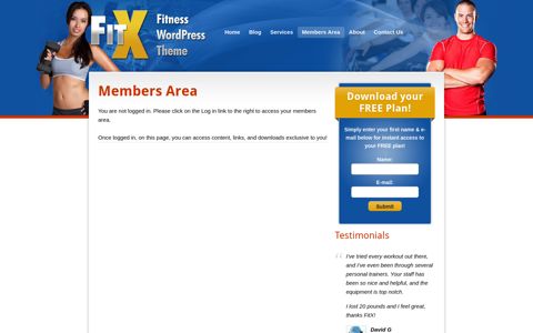 Members Area | FitX WordPress Theme