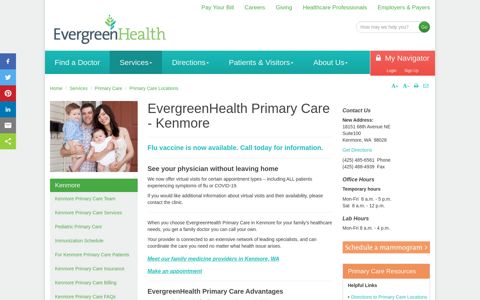 Primary Care Clinic | Kenmore, WA | EvergreenHealth