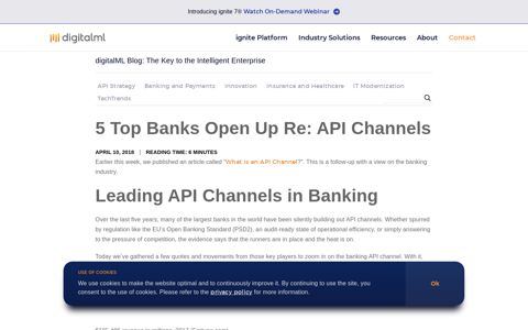 5 Top Banks Open Up Re: API Channels | digitalML