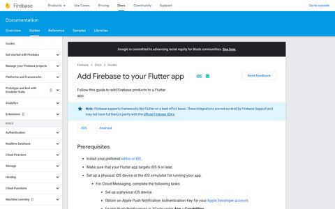 Add Firebase to your Flutter app - Google