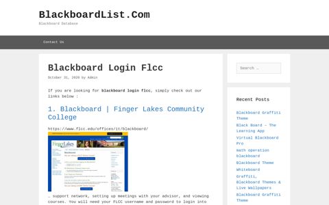 Blackboard Login Flcc - BlackboardList.Com