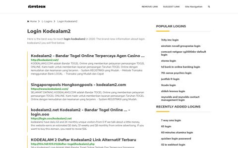Login Kodealam2 ❤️ One Click Access