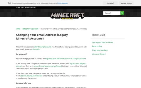 Changing Your Email Address (Legacy Minecraft Accounts ...