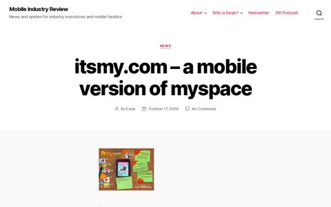itsmy.com - a mobile version of myspace - Mobile Industry ...