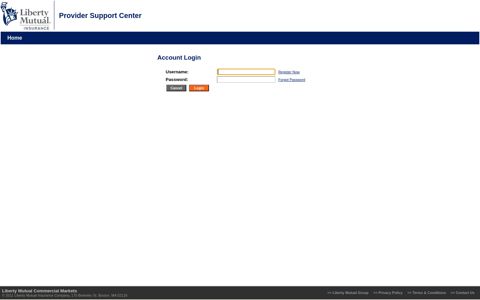 Provider Support Center - Login - Liberty Mutual