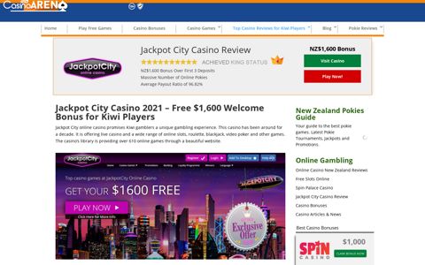 Jackpot City Casino Review - online casinos in New Zealand