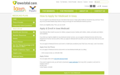 Apply for Medicaid in Iowa | Medicaid Enrollment | Iowa Total ...