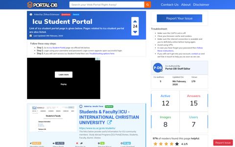 Icu Student Portal