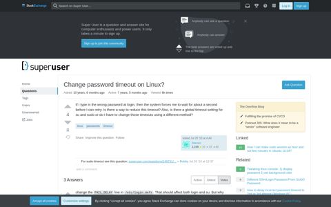 Change password timeout on Linux? - Super User