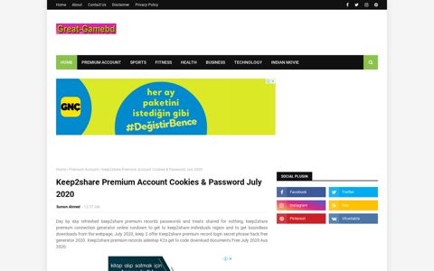 Keep2share Premium Account Cookies & Password July 2020