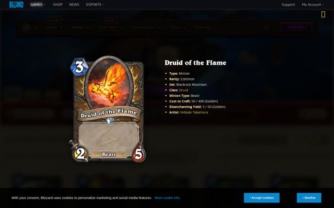 Druid of the Flame - Hearthstone Card Library - Hearthstone