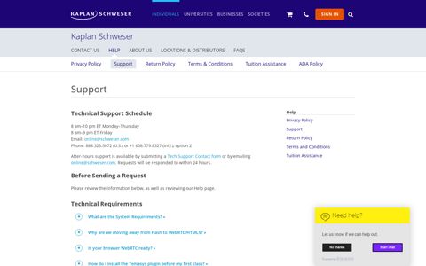 Tech Support - Kaplan Schweser - cloudfront.net