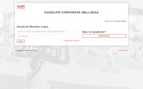 Login - Corporate Wellness | GoodLife Fitness