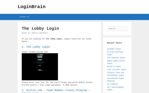 The Lobby - The Lobby Login - LoginBrain