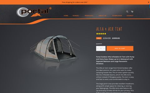 Alfa Inflatable Air Tent | Camping Tent Range - Portal Outdoor