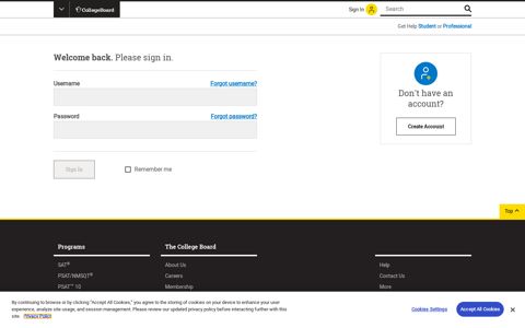Account Sign In - College Board