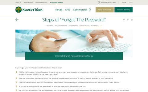 Steps of “Forgot The Password” | Online Branch ... - Kuveyt Türk