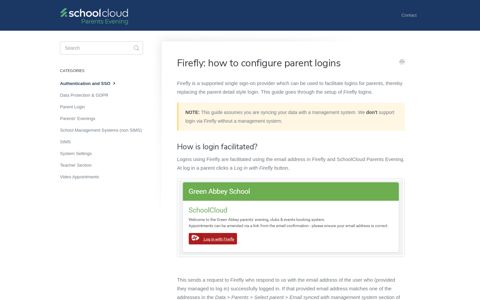 Firefly: how to configure parent logins - SchoolCloud Parents ...